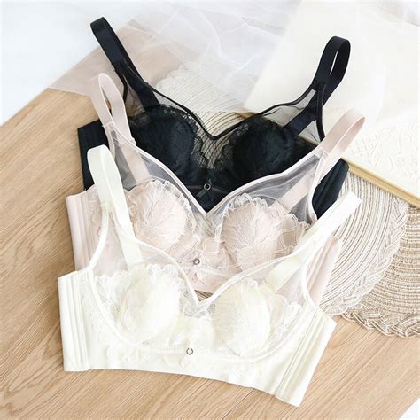 leechee 2022 summer nature silk beauty bra thin mold cup no steel ring wire free french lace