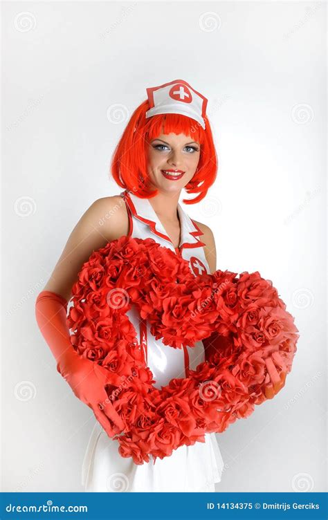 Young Beautiful Nurse With Red Hair Stock Image Image Of Laboratory Carnaval 14134375