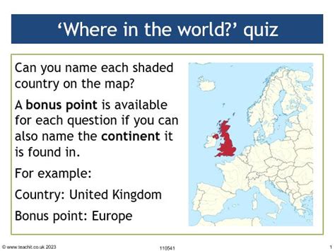 Where In The World Quiz Ks3 4 Geography Teachit