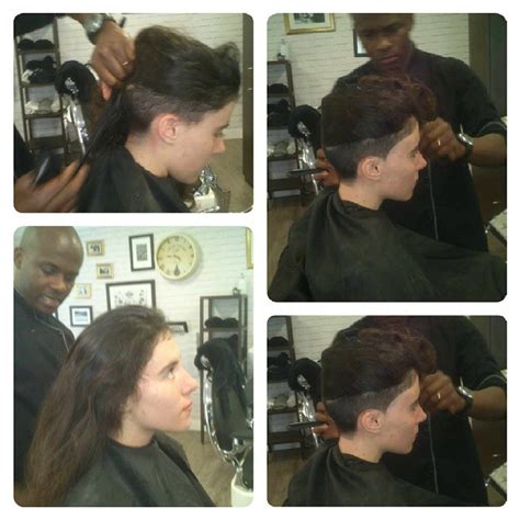 Woman Cuts Long Hair Into Short Undercut Haircut Undercut Hairstyle