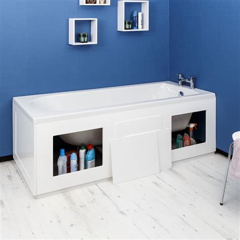 Croydex Gloss White Front Bath Panel Side Storage Removable Panels