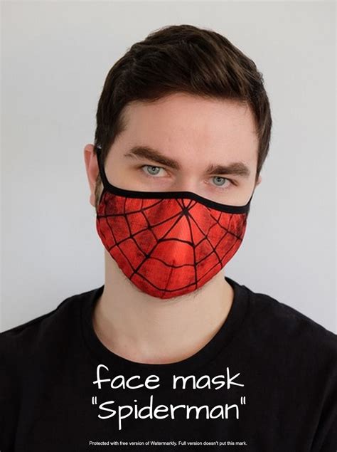 Spiderman Face Mask For Adults And Kids Spider Man Face Mask Etsy