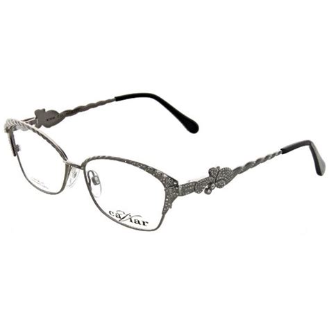 Caviar Caviar 5649 C35 Women S Silver Clear Crystals Metal Frame Eyeglasses