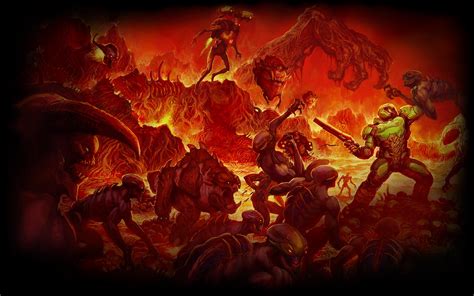 Video Game Characters Doom 2016 Video Game Art Hell Doom Slayer