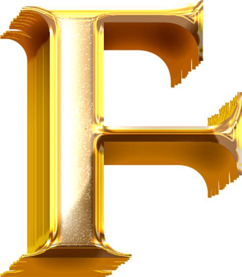 3d Gold Effect Letter F 21054551 Png