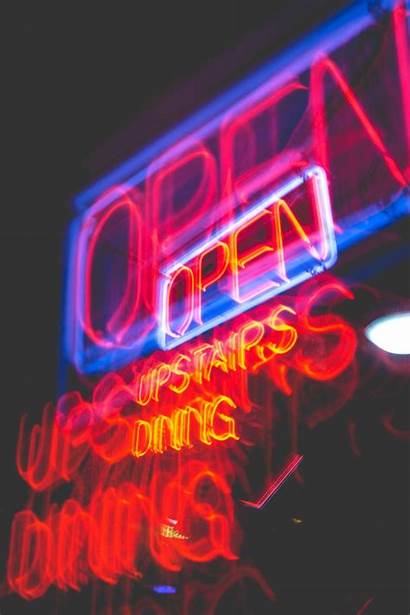 Neon Unsplash Open Signs Aesthetic Backgrounds Led