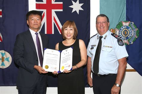 Korean National Police Agency Awards Qps Officer And Staff Member