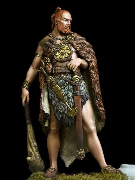 Unassambled Mm Ancient Europe Warrior With Base Resin Figure