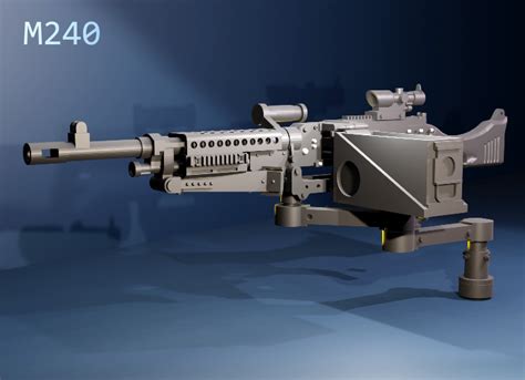 M240 Machine Gun With Double Swing Arm
