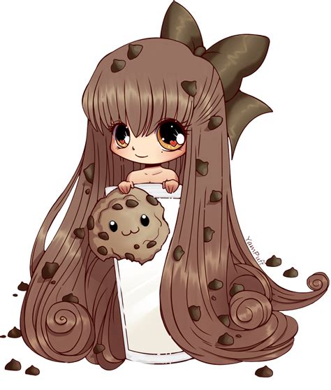 Cookie Girl ภาพวาดน่ารัก การออกแบบตัวละคร จิบิ
