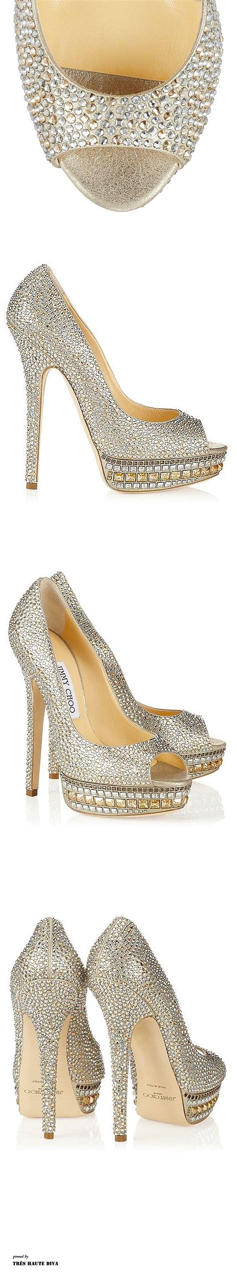 ~jimmy Choo Kendall Champagne Leather And Crystal Platform Pumps