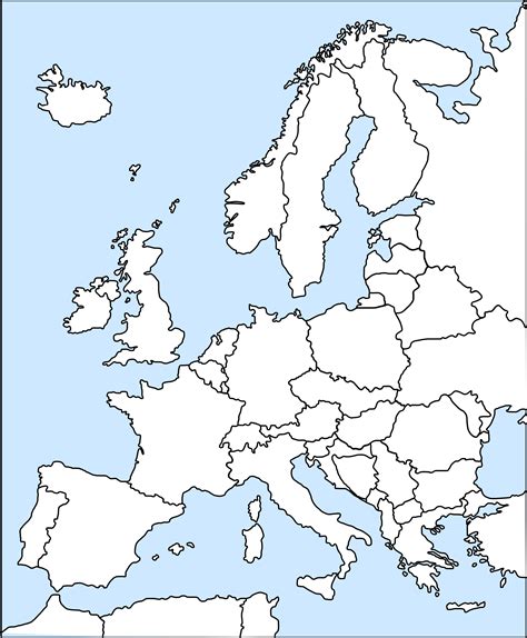 Europe Outline Europe Map Printable Europe Map European Map