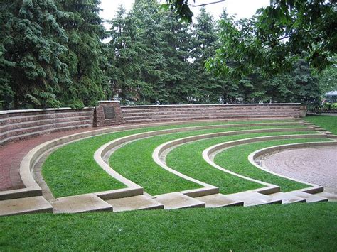 Grass Amphitheater Landscape Design Garden Paving Amphitheater