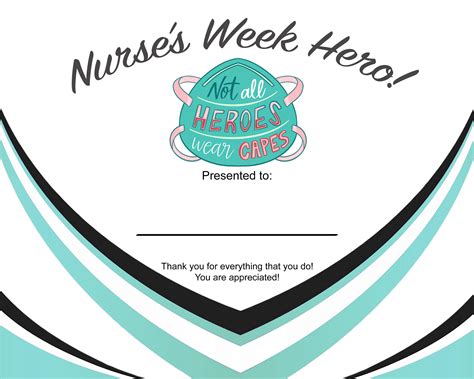 Nurses Week Printable Certificate Award Etsy