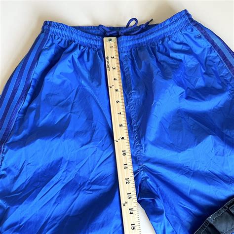 Vintage Adidas Nylon Track Pants Mens Sz M Warm Up Windbreaker Blue Y2k