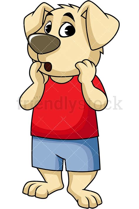 Surprised Dog Mascot Cartoon Vector Clipart Friendlystock