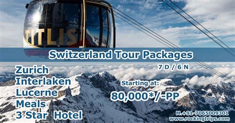 Switzerland Tour Packages Starting At 80000 Pp 7 Days 6 Nights