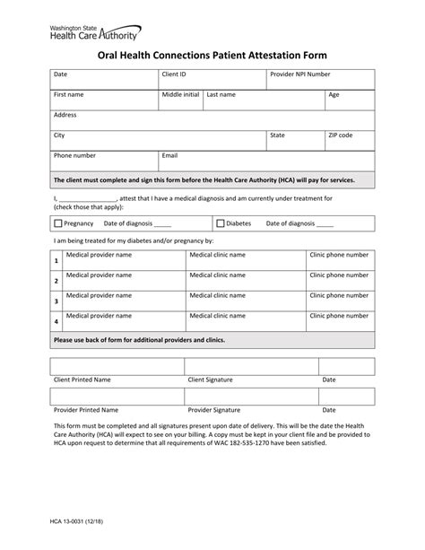 Form Hca13 0031 Download Printable Pdf Or Fill Online Oral Health