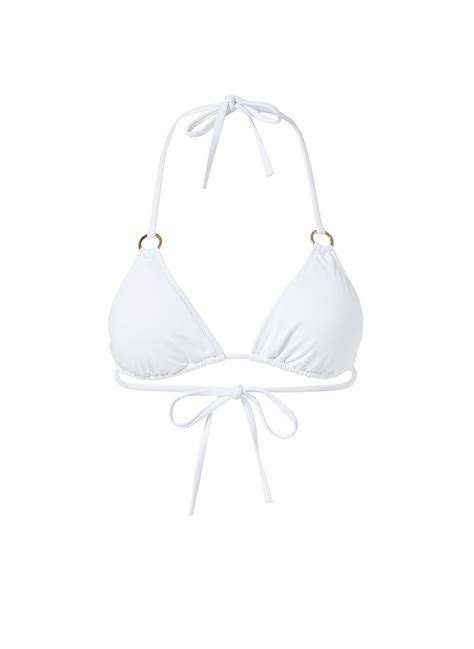 Melissa Odabash Cancun White Zigzag Classic Triangle Bikini Top