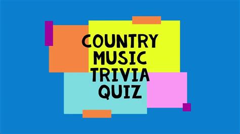 Music Trivia Quiz 12 Country Music Trivia Youtube