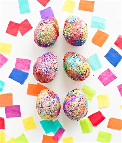 Sparkly Diy Glitter And Tissue Paper Easter Eggs Easter Eggs Easter