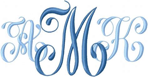 Glamour Monogram Font Comes In 2345 Inch Sizes Machine