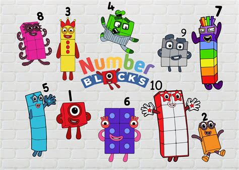Number Blocks Svg Pack 1 10 Numberblocks Svg Png Pdf Eps Number Blocks