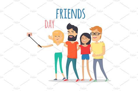 Friends Celebrating Friendship Day Vector Concept Creative Daddy