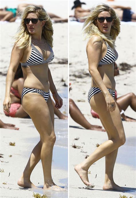 Ellie Goulding Shows Off Incredible Body In Striped Bikini Daily Star