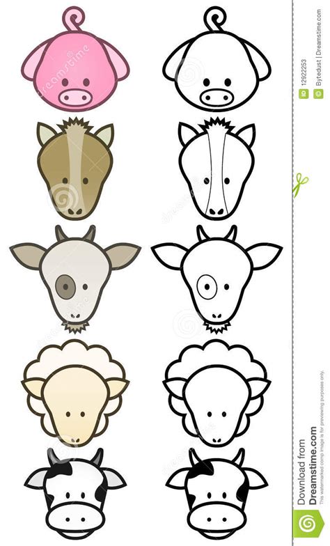 Vector Design Set Of Cartoon Farm Animals Stock Illustration