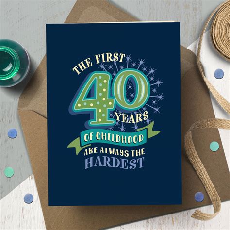 Funny 40th ‘childhood Milestone Birthday Card By The Typecast Gallery