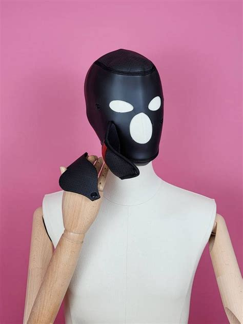 Sensory Deprivation Mask Bondage Hood For Sub Submissive Bdsm Etsy