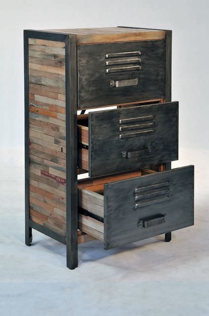 What better way to showcase your personality than to select a bedroom set? Industrial / Locker Room Style 3 Drawer, 2 Cabinet ...