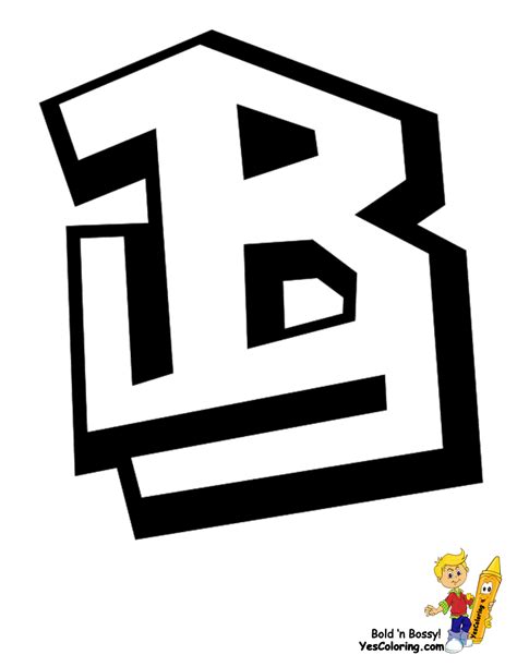 Graffiti Letter B Colouring Pages