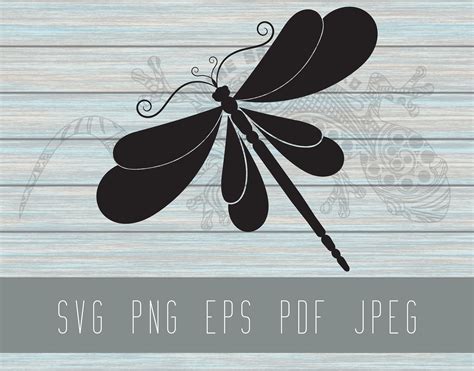 Dragonfly SVG PNG PDF Cricut Silhouette Insect Etsy