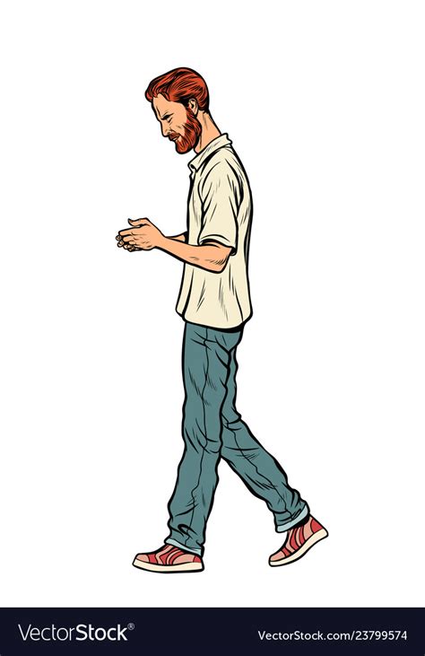 Man Walking Down The Street Royalty Free Vector Image