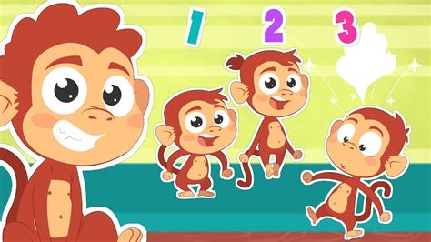 Five Little Monkeys Popular Songs For Kids With Cartoons Nursery