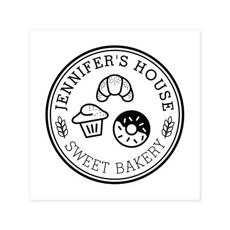 Cute Homemade Bakery Personalized Logo Circular Self Inking Stamp Zazzle Personalized Logo