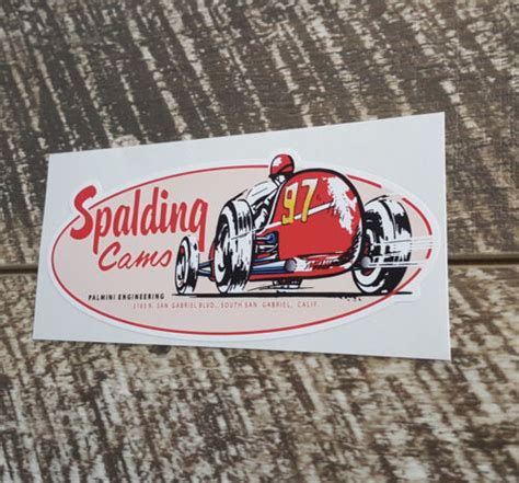 Vintage Spalding Cams Decal Sticker Vintage Americana Hot Rod Rat Rod