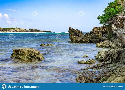 Uninhabited Island In The Caribbean And Atlantic Ocean On The Border