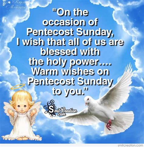 When the time for pentecost was fulfilled, they were all in one place together. Warm wishes On Pentecost Sunday - SmitCreation.com