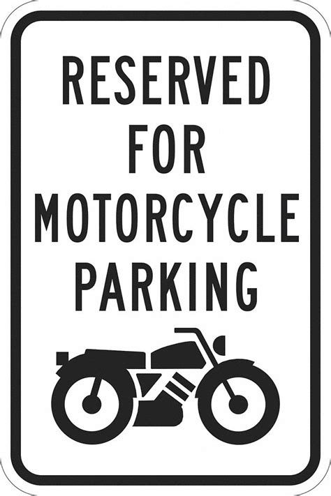Lyle Motorcycle Parking Sign Sign Legend Reserved For Motorcycle