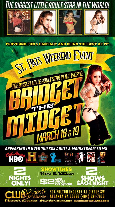 For Immediate Release Xxx Porn Star Bridget The Midget Performs Live And Headlines At Club Babes