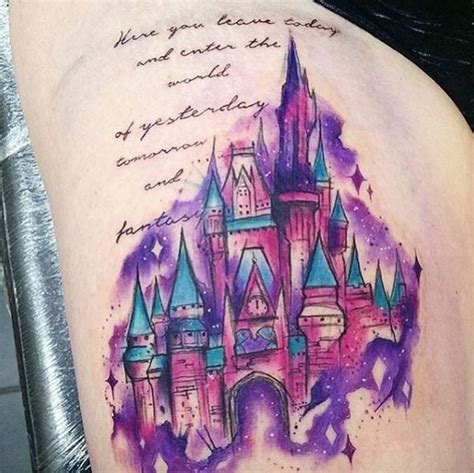 Disney castle art silhouette clipart canvas rebutton co. 33 Exquisite Disney Castle Tattoo Designs - TattooBlend