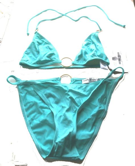 Barely Brooke Bohemian Aqua 3 Ring Triangle Bikini Swimsuits S Top And Xl