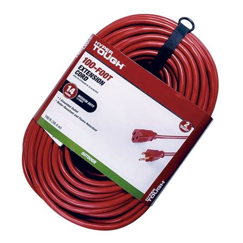 Hyper Tough 100ft 14awg 3 Prong Red For Indoor And Outdoor Use