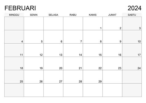 Kalender Februari 2024 Kalender365su