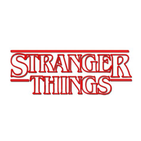 Stranger Things Promo Logo Stickers White And Red Outline