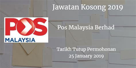 Jadual tarikh tutup permohonan ptptn 2021 ipta/ipts. Jawatan Kosong Pos Malaysia Berhad 25 January 2019 ...