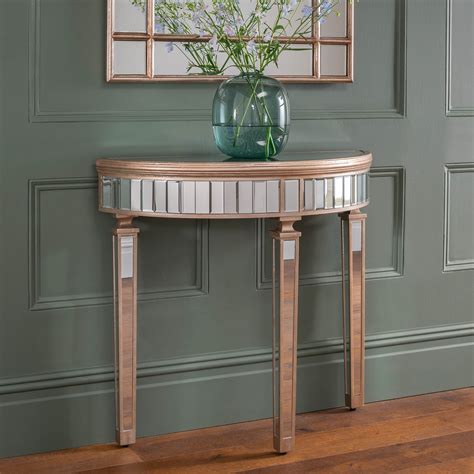 Marseille Half Moon Mirrored Console Table Table Homesdirect365